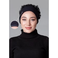 Nanak Siyah Penye Fırfırlı Kaymayan Bone