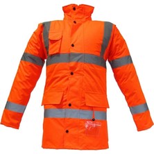 Junıor JN1012/P Waterproof Polarlı Fosforlu Oxford Parka Turuncu M Beden