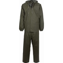 E-Life Outdoor Savex Fermuarlı Takım Balıkçı Yağmurluk Haki (BRS.003)