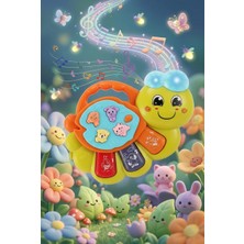 Mj Toys Işıklı Müzikli Aktivite Oyuncağı Piyano Tırtıl Eğitici Oyuncak Solucan Figürlü Bebek Piyanosu Kutulu