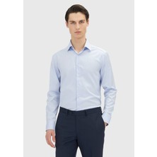 Ramsey Açık Mavi Regular Fit Dokuma Klasik %100 Pamuk Gömlek