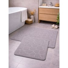 My Evilla Premium Doğal Pamuk Banyo Paspası Seti Kaymaz Dokuma Taban Ultra Yumuşak  Su Emici Yıkanabilir Lüks Banyo Halısı