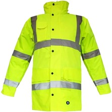 Junıor JN1011/P Waterproof Polarlı Fosforlu Oxford Parka Sarı L Beden