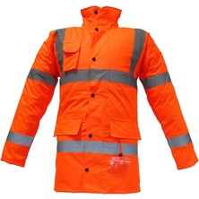 Junıor JN1012/P Waterproof Polarlı Fosforlu Oxford Parka Turuncu S Beden