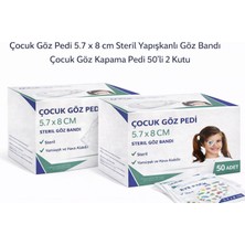 Uslucan Alışveriş Çocuk Göz Pedi 5.7 x 8 cm Steril Yapışkanlı Göz Bandı Desenli Çocuk Göz Kapama Pedi 50’li 2 Kutu