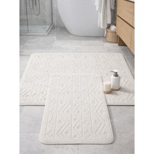 My Evilla Premium Doğal Pamuk Banyo Paspası Seti Kaymaz Dokuma Taban Ultra Yumuşak  Su Emici Yıkanabilir Lüks Banyo Halısı