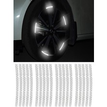 Özkaş Reflektörlü Jant Sticker Işıldak Oto Aksesuar Parlak Yapıştırcı 20X58 Boyutunda