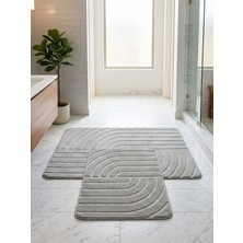 My Evilla Premium Doğal Pamuk Banyo Paspası Seti Kaymaz Dokuma Taban Ultra Yumuşak  Su Emici Yıkanabilir Lüks Banyo Halısı