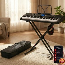 Midex PS-5200BK-HS Pro Org 61 LED Işıklı Tuş Hassasiyetli Bluetooth Midi Kulaklık Stand