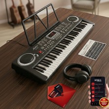 Midex PS-1500BK-H Başlangıç İçin 61 Tuşlu Org Kulaklık Notalık Adaptör Öğrenim Metodu (100 Ses 100 Ritim)