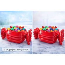 DenizCanlilari Dekoratif Şeker Şeklinde Bayram Şekerliği – Kırmızı Şekerlik Kabı | 21 cm Genişlik 8 cm Yükseklik