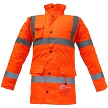 Junıor JN1012 Waterproof Fosforlu Oxford Parka Turuncu L Beden