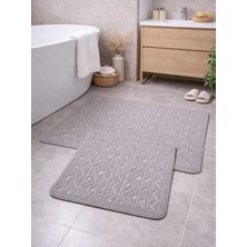 My Evilla Premium Doğal Pamuk Banyo Paspası Seti Kaymaz Dokuma Taban Ultra Yumuşak  Su Emici Yıkanabilir Lüks Banyo Halısı