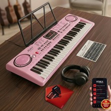 Midex PS-1500PK-H 61 Tuşlu Pembe Org Başlangıç İçin Kulaklık ve Notalık ile 100 Ses 100 Ritim