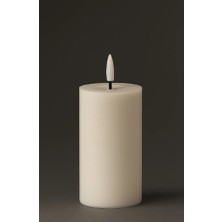 Niyet Beyaz Kütük Pilli LED Mum - 15,5 cm - Günışığı - Dekorasyon