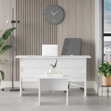 Bega Ab Ofis Masası Sehpa 2'li Ofis Büro Masa Takımı 3 Renk Beyaz Beg8-W