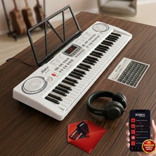 Midex PS-1500WH-H Başlangıç İçin 5 Oktav 61 Tuşlu Org Kulaklık Notalık Öğrenim Metodu