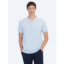 Kip Açık Mavi Düz Örgü Triko