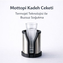 Mottopi Kadeh Ceketi,Kadeh Soğutucu Termojelli Donarak Soğutan,Tek Kadeh Ehlikeyf,Paslanmaz Çelik Gövde-Siyah