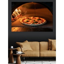 Artmeg Taş Fırında Pişen Odun Ateşli Pizza Dekoratif Kanvas - Mdf Ahşap Tablo