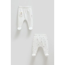 Caramell Famıly Star Unısex Bebek Ikili Pantolon - Ekru - 50-56 cm Ekru