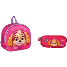 GENC DIJITAL BASKI Paw Patrol Skye Pembe Beslenme Çantası ve Kalem Kutu