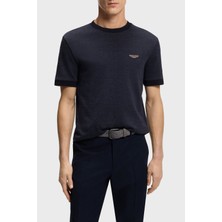 Boss Pamuk ve Yün Karışımlı Regular Fit Bisiklet Yaka T Shirt Erkek T Shirt 50553812 404