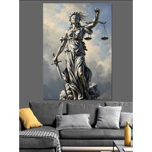 Artmeg Adalet Tanrıçası Themis Heykeli Sanatı Dekoratif Kanvas - Mdf Ahşap Tablo