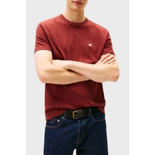 Tommy Jeans Pamuklu Regular Fit Logolu Bisiklet Yaka T Shirt Erkek T Shirt DM0DM22667 Xl0