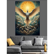 Artmeg Gökyüzüne Açılan Beyaz Güvercin Tablosu Dekoratif Kanvas - Mdf Ahşap Tablo