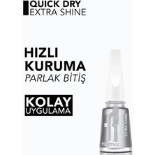 Flormar Hızlı Oje Kurutucu Extra Shine Tırnak Cilası 11 ml Parlak Renkli Özel Özellik