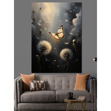 Artmeg Uçuşan Kelebekler ve Karahindiba Dekoratif Kanvas - Mdf Ahşap Tablo