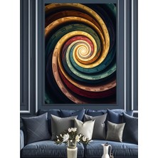 Artmeg Renkli Spiral Girdap Soyut Sanatı Dekoratif Kanvas - Mdf Ahşap Tablo