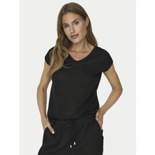 Only 15136069 V Yaka Kolsuz Kadin Body - Siyah