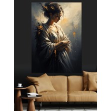 Artmeg Işıklar Içinde Dua Eden Kadın Dekoratif Kanvas - Mdf Ahşap Tablo