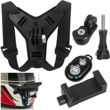 CoverZone X002 | Uzaktan Kumandalı Aksiyon Kamera ve Telefon Tutucu Kask Aparatı Gezi Seyahat ve Sürüşlerde Kullanmak Için Cep Telefonu Kask Tutucu (Tüm Modeller Ile Uyumlu)