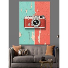 Artmeg Eski Fotoğraf Makinesi Sanatı Dekoratif Kanvas - Mdf Ahşap Tablo