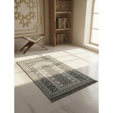 My Evilla Seccade Hafif Katlanabilir Yıkanabilir Namazlık Şık Motifli Çeyizlik ve Hediyelik Mavi Antrasit