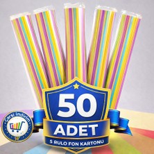 Nistabolje 50 Adet Fon Kartonu 10 Renk 5 Rulo 50 x 70 cm