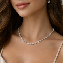 Kmod Life Çiçek Motifli Taşlı Paslanmaz Çelik Tamtur Kolye – Zarif Kadın Kolye