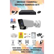 qromax 1 Kameralı Set - Yapay Zeka Özellikli Gece Renkli Sesli FullHD 5Mp Lensli 9 Warm Ve Çakar Ledli Güvenlik Kamerası Seti 5909WS-104