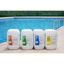 HVZ Kimya Havuz Bakım Seti Sıvı KLOR(25KG) +Sıvı Ph Düşürücü (25KG) +Yosun Önleyici (10LT)+PARLATICI (10LT)