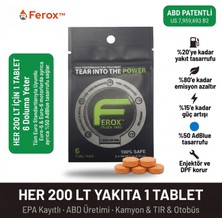 Ferox Fuel Tabs / Yakıt Katkısı / Motor Koruyucu / Yakıt Tasarruf Tableti / Beniz & Dizel / 1 Tablet = 200 LT / 6 Adet Tablet 