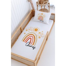 Lilabio %100 Pamuk Isme Özel Montessori Yatak Pike Seti 100X200 Güneş Gökkuşağı