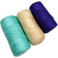 Angel Çanta Aksesuar Polyester Makrome Set  (Mor, Bej, Su Yeşili)
