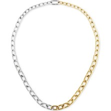 Daniel Wellington Contrast Link Necklace Two Tone Gold