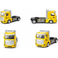 Vardem Metal Çekici Tır Oyuncak – Die Cast Şehir Kamyonu – 1:32 Çekici Truck Model 12 cm Sarı