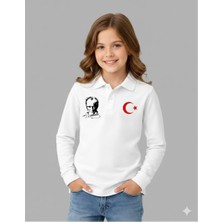 Karaoğlu Tekstil Polo Yaka Türk Bayraklı Atatürk Baskılı Penye Tişört