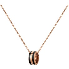 Daniel Wellington Emalie Necklace Rose Gold Black