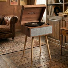 Midex MTX-1290 Nostaljik Ayaklı Pikap Plak Çalar Şarjlı 3 Devirli Bluetoothlu